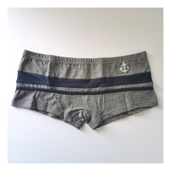Men's brief short in grey color with anchor print - Picture 1 of 3